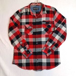 Raw Yarn flannel plaid shirt long sleeve Sz XL